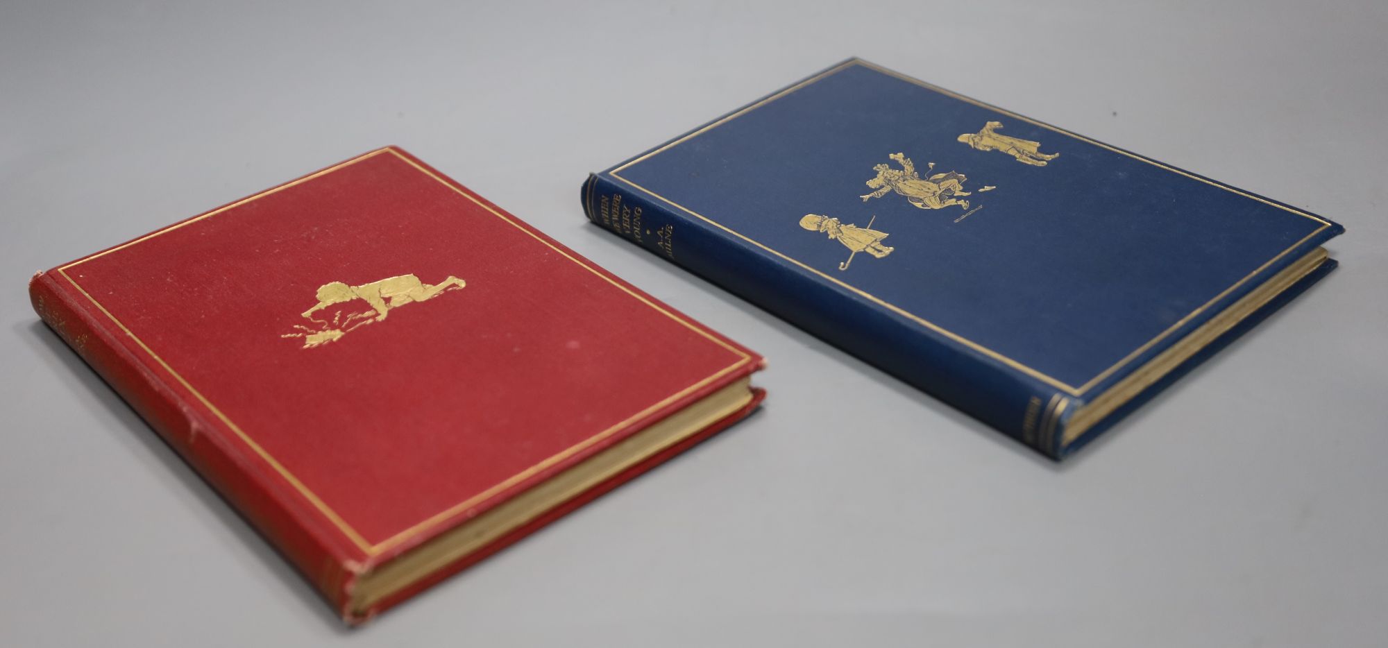 Milne, Alan Alexander - Now We Are Six, Ist edition, illustrated by Ernest H. Shepherd, London 1927 and When We Were Young, 2nd edition